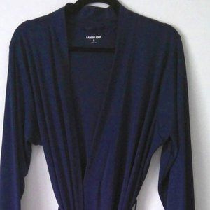 Lands' End Supima Cotton Deep Sea Navy Robe XL 18